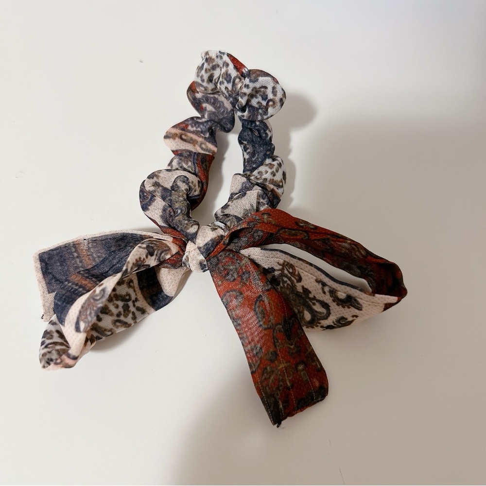 Patterned Hair Scrunchie with Bow